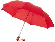 20" Oho-sateenvarjo, taitettava, punainen liikelahja logopainatuksella